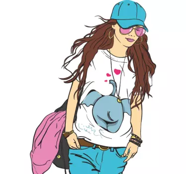 Casual en chique meisje sticker - TenStickers