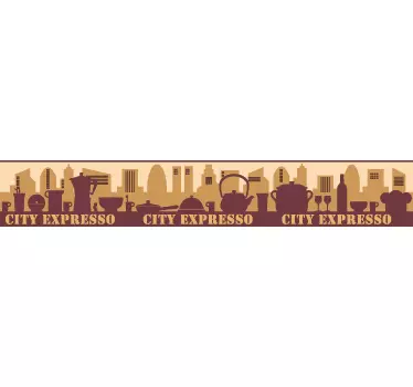 Muursticker stad bruin silhouet - TenStickers