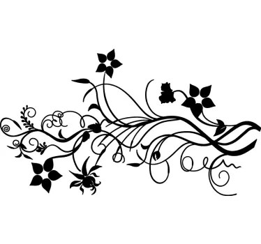 Muursticker woonkamer design bloemen - TenStickers