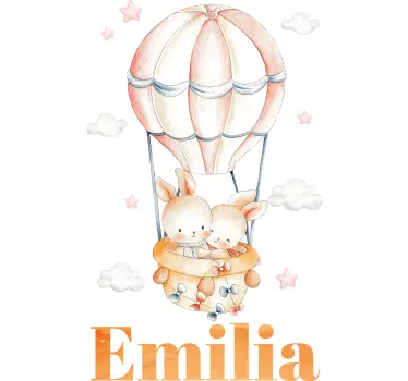 Muursticker tekeningen Pastel ballon met lieve dieren - TenStickers