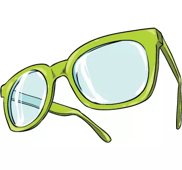 Sticker groene bril - TenStickers