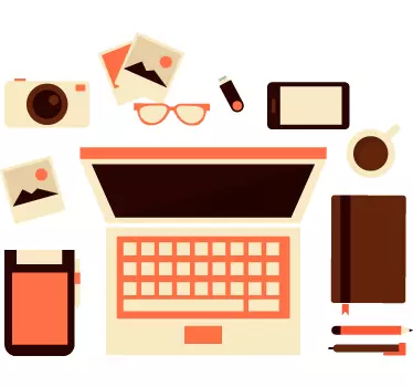 Sticker laptop bureau ontwerp - TenStickers