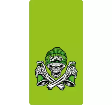 Schedel met hoed huawei sticker - TenStickers