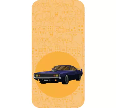 Paarse muscle car iPhone sticker - TenStickers
