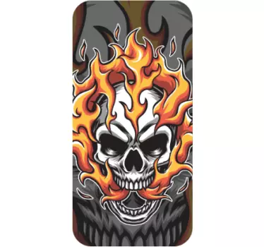 Vlammende schedelkunstwerk iPhone sticker - TenStickers