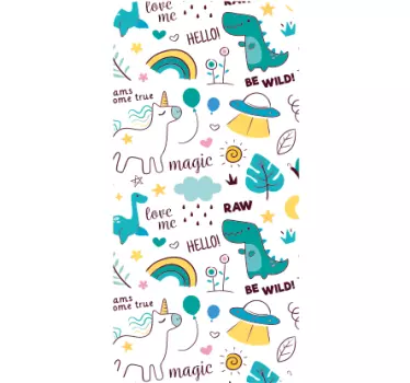 Iphone sticker met speelse wezens patronen - TenStickers