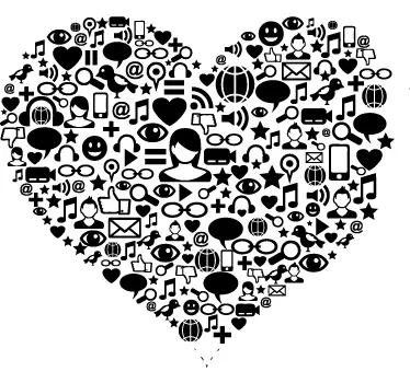 Social Media Hart sticker - TenStickers