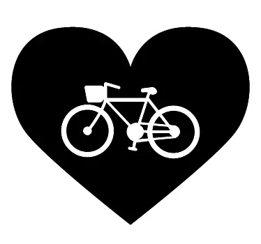 Sticker fietsen liefde hartje love - TenStickers