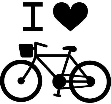 Decoratie stickers auto ik hartje fietsen - TenStickers