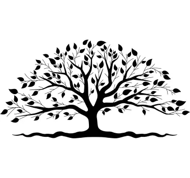 Sticker bed hoofdeinde elegante bladboom - TenStickers