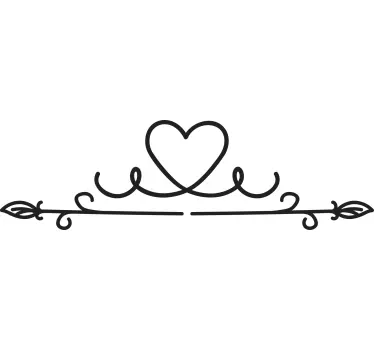 Elegant hartmotief sticker bed hoofdeinde - TenStickers