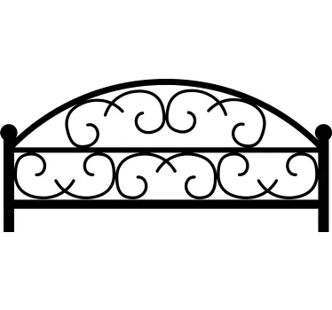Elegant gebogen ontwerp sticker bed hoofdeinde - TenStickers