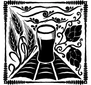 Muursticker glas bier met versiering - TenStickers