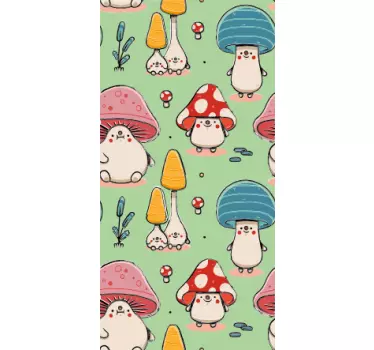 Schattige paddenstoelwezens iPhone sticker - TenStickers