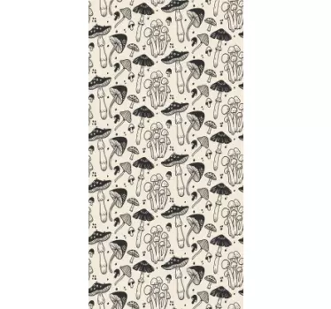 Paddenstoelillustratie iPhone sticker - TenStickers