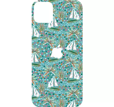 Zeilboten en palmen iPhone sticker - TenStickers