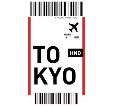 Lay-out van het ticket in tokio huawei sticker - TenStickers