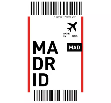 Ticket luchthaven madrid iPhone sticker - TenStickers