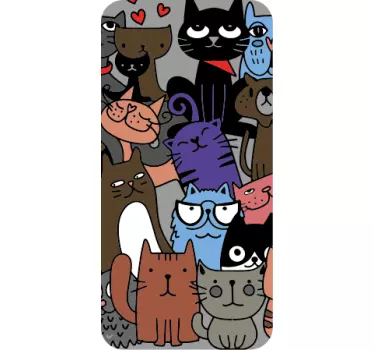 Originele kattencollectie iPhone sticker - TenStickers