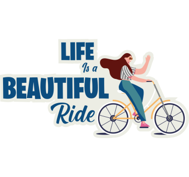 Fiets stickers Het leven is een mooie rit - TenStickers
