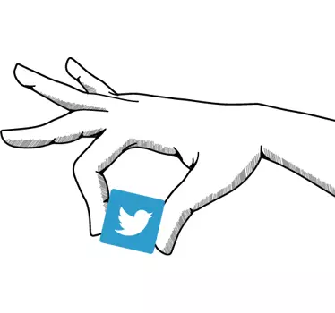 Sticker twitterlogo hand - TenStickers