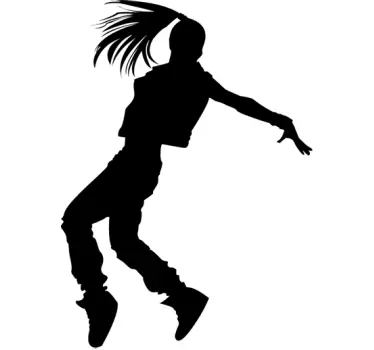 Sticker silhouette meisje danst - TenStickers