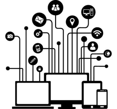 Muursticker computers media illustraties - TenStickers