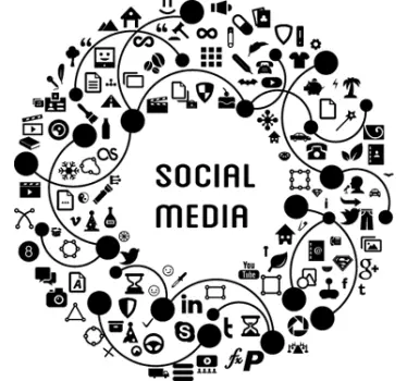 Social Media ronde kroon sticker - TenStickers
