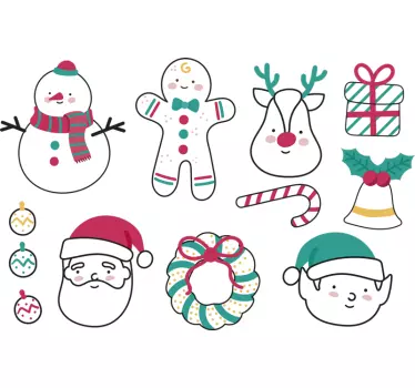 Stickers personages kerstmis - TenStickers