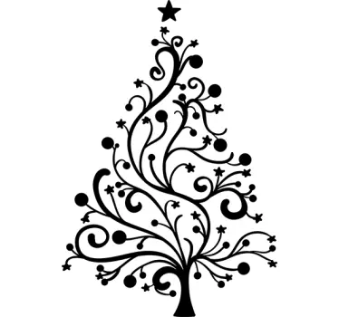 Sierlijke kerstboom sticker - TenStickers