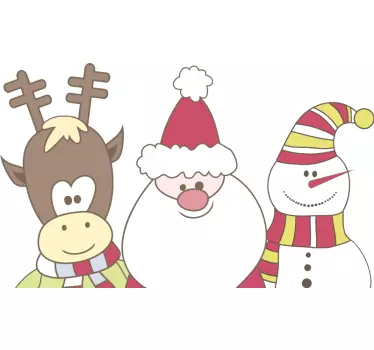Kerst raamsticker sneeuwpoppetjes - TenStickers