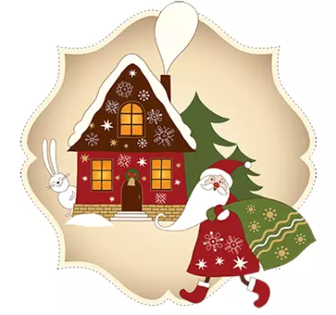 Kertsmis tekening sticker - TenStickers