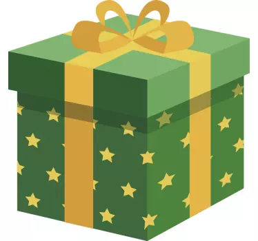 Muursticker groen cadeau - TenStickers