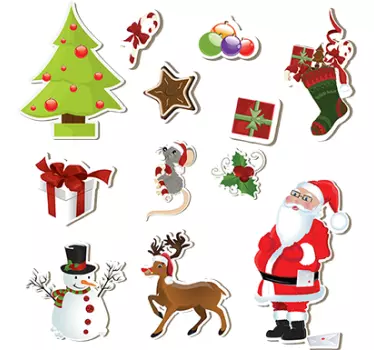 Kerstmis decoraties sticker - TenStickers