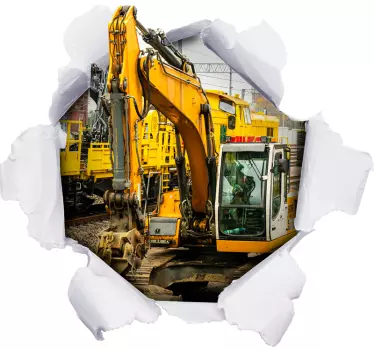 Scène met graafmachines sticker met visuele effecten - TenStickers