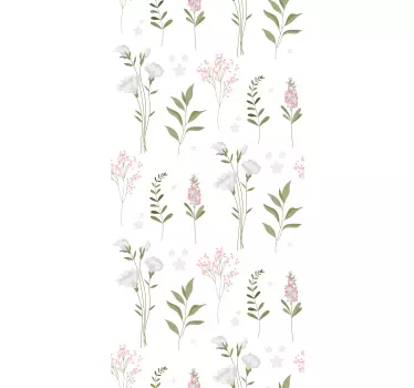 Koelkast sticker minimalistisch patroon met wilde bloemen - TenStickers