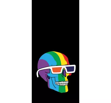 Kleurrijk schedelsilhouet iPhone sticker - TenStickers
