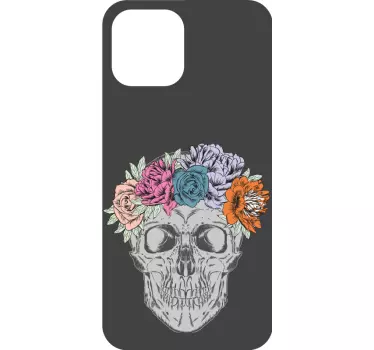 Bloemen schedel ontwerp iPhone sticker - TenStickers