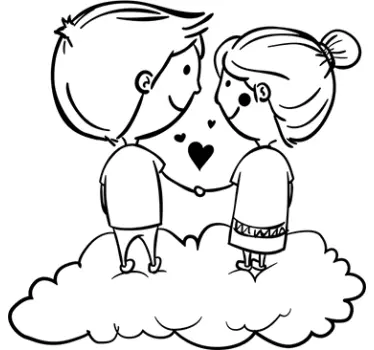 Sticker verliefd stel wolken - TenStickers
