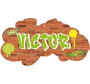 Sticker bed hoofdeinde urban gepersonaliseerde naam - TenStickers