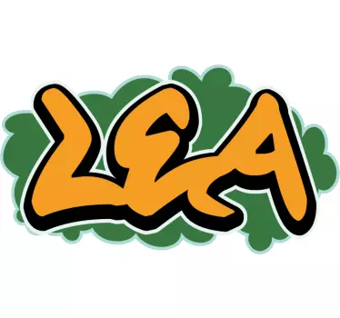 Stickers drukken Oranje graffiti met groene achtergrond - TenStickers