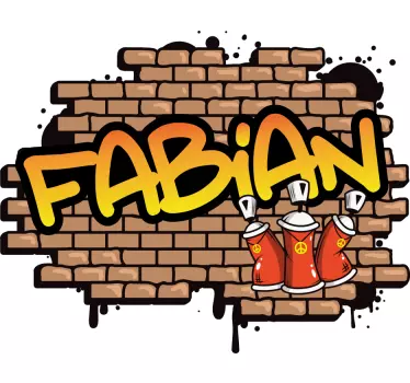 Stickers drukken Graffiti naam met rode verfblikken - TenStickers