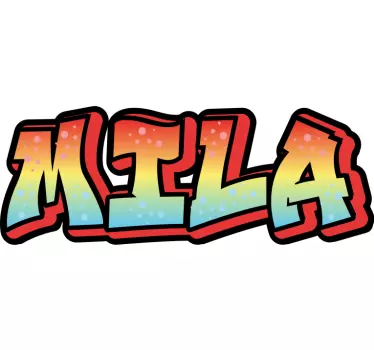 Stickers drukken Rood gele en blauwe graffiti naam - TenStickers