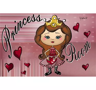 Sticker prinses hartjes kind - TenStickers