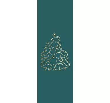 Kerst sticker olifant vakantieboom - TenStickers