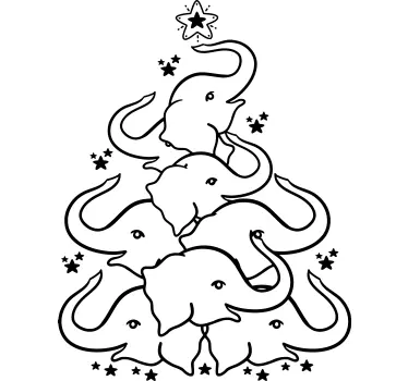Kerst sticker olifantenboom ontwerp - TenStickers
