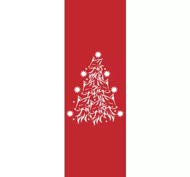 Kerst sticker kerstboom met vos - TenStickers