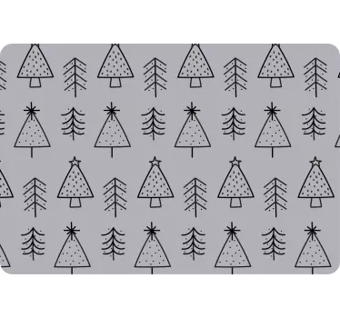 Kerst sticker met patroon van kerstbomen - TenStickers