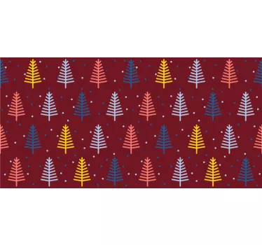 Kerst sticker kleurrijk dennenboom patroon - TenStickers