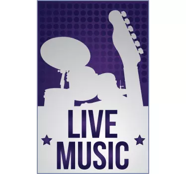 Live muziek optreden bord etalage sticker - TenStickers